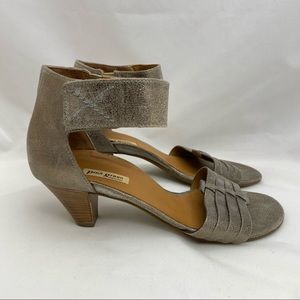 PAUL GREEN Coco Metallic Leather Heeled Sandals 6